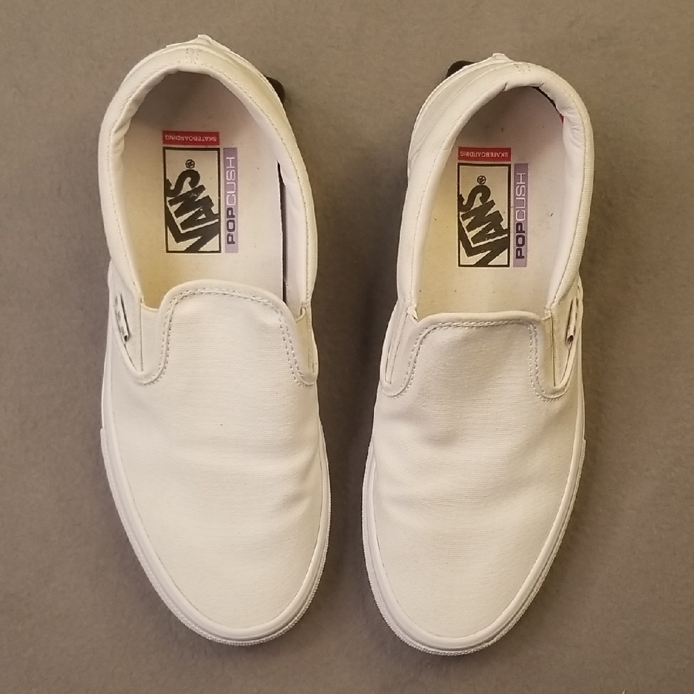 White Size 8 Men's VANS DURACAP POPCUSH Slip-On Shoes Pre-owned - Picture 9 of 12